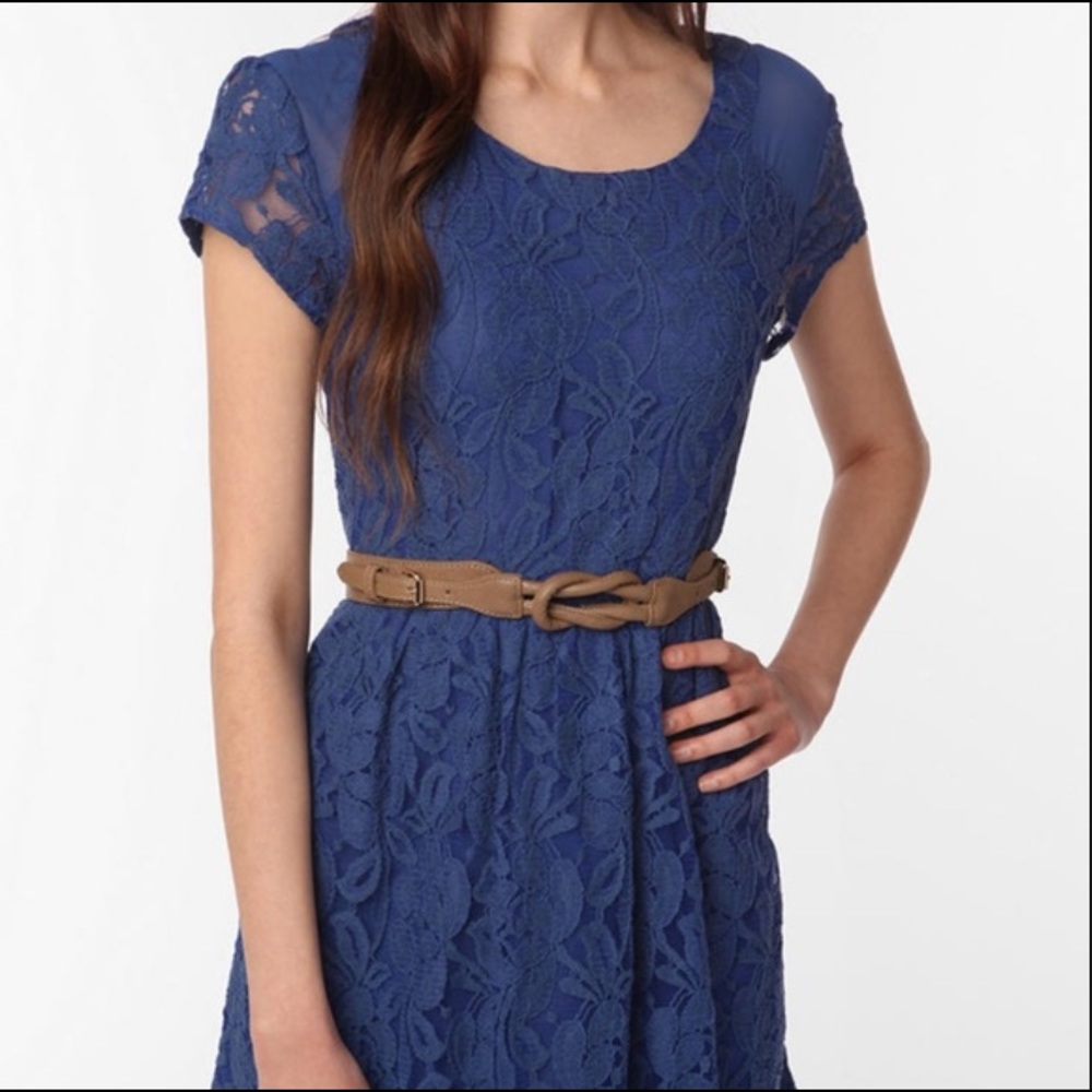 Blue lace-patterned dress